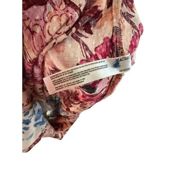 By Anthropologie Pink Combo Floral Print Viscose Button Down Tank Top Size M - Picture 5 of 6